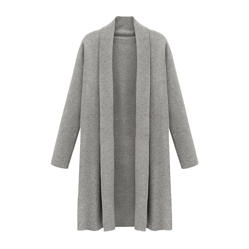 Autumn Winter Plus size XL-5XL Women Sweaters Knitwear Solid Long Sleeve Cardigans Knitted Sweater Open stitch Coat (20)