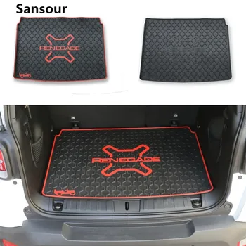 

Sansour 3D Cargo Rear Trunk Organizer Tray Mat Slush Floor Mat Liner Mats Carpet Rubber Synthetic Leather For Jeep Renegade 2015