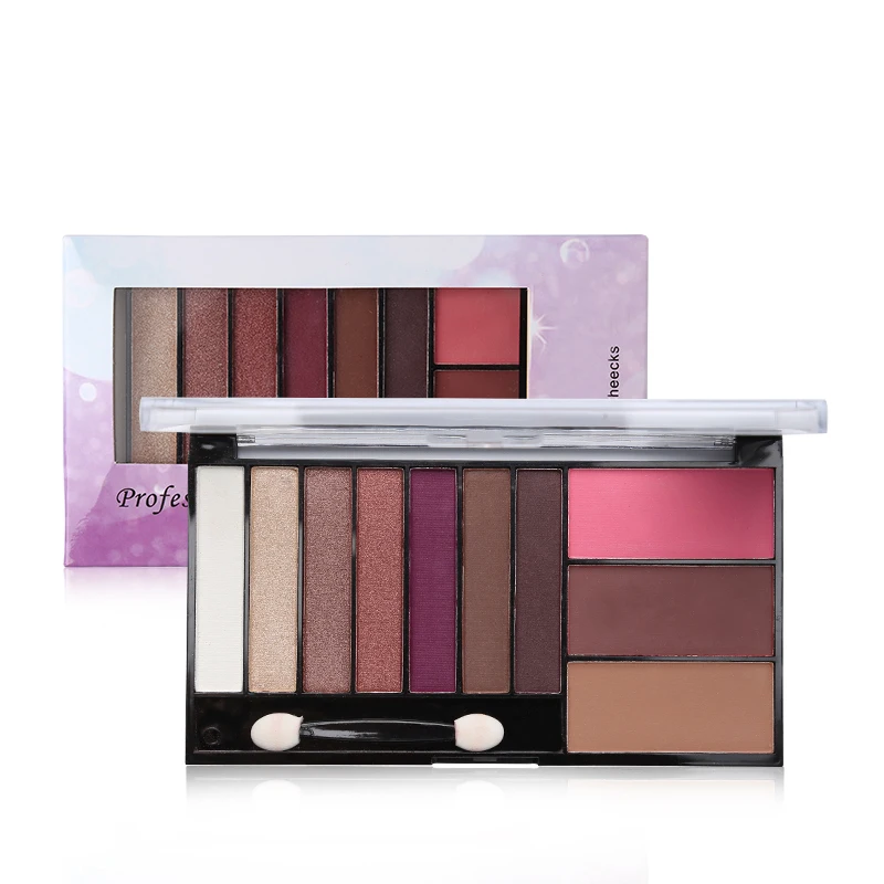 

Makeup Palette 7 Color Metallic Eyeshadow + 3 Color Powder Blusher Matte Shimmer Eye Shadow Make Up Set