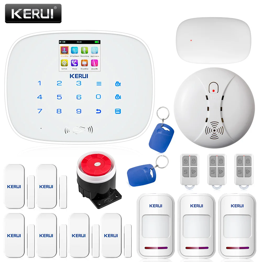 KERUI G19 GSM Home Security Alarm Systems LCD Touch Keyboard detector