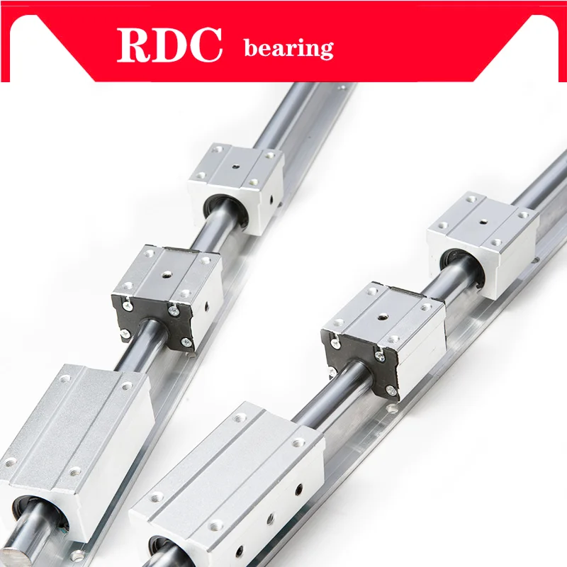New 2 Pieces SBR25-1000mm Support Linear Rail 4 SBR25UU Bearing Blocks
