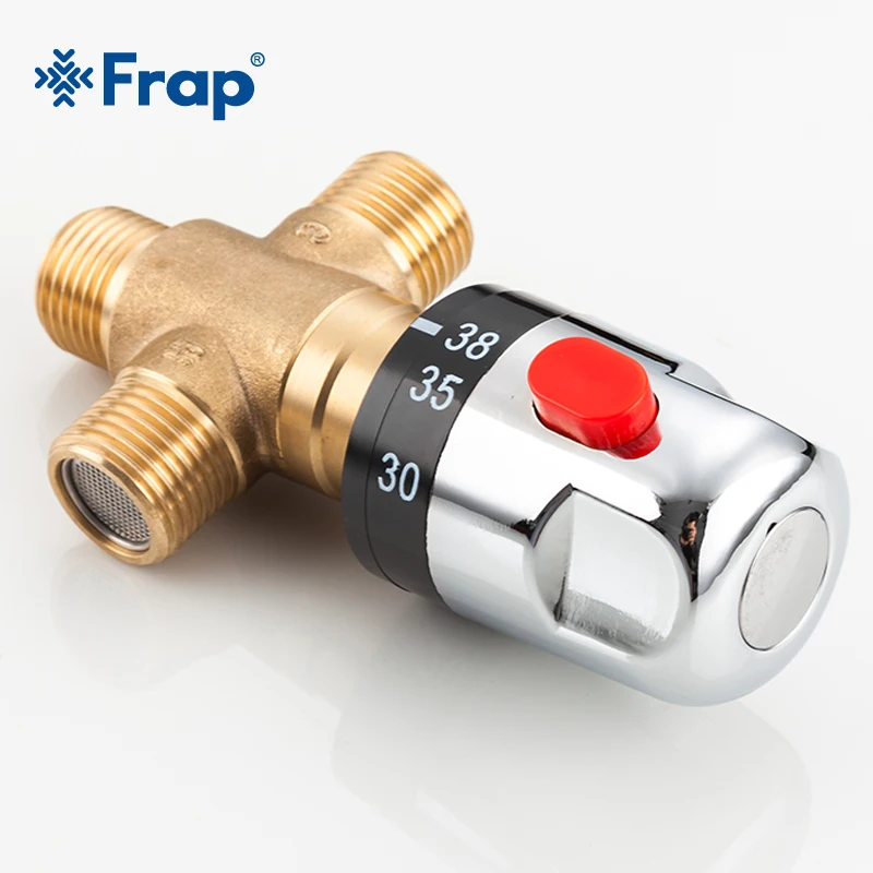 US $25.67 Frap Brass Thermostatic Mixing Valve Bathroom Shower Faucet Temperature Mixer Control Thermostatic Valve Home Improvement Y38058