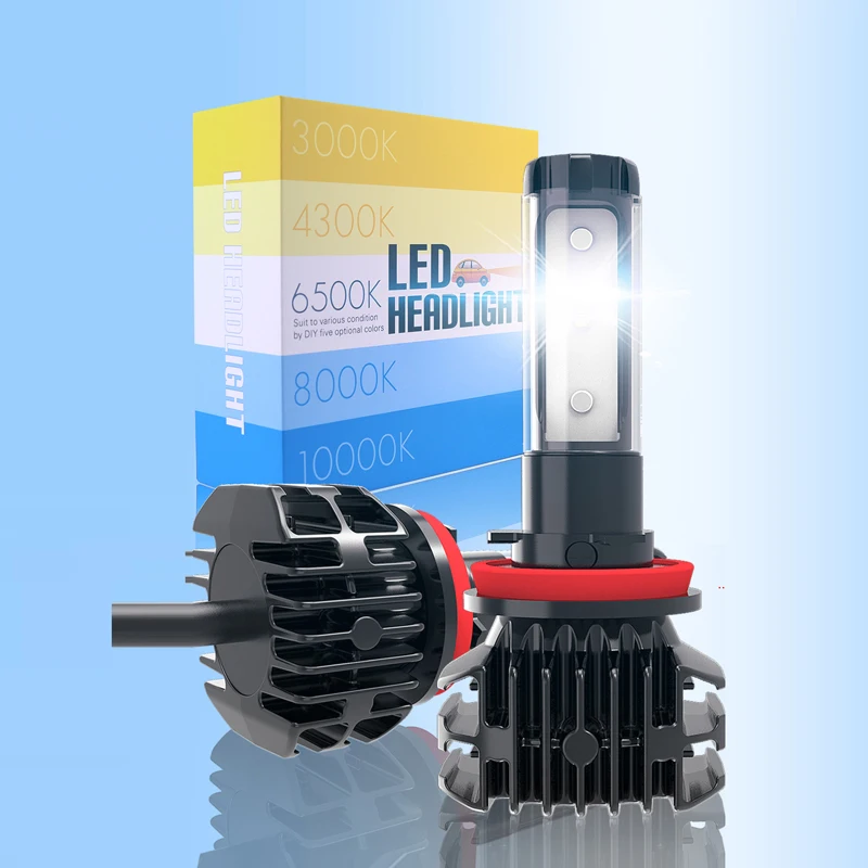 

YZ LED Headlight Kit h1 h3 h4 h7 h11 h13 9005 with LUMILEDS ZES Chips 50W 9000LM All In One 5 Colors LED Headlights