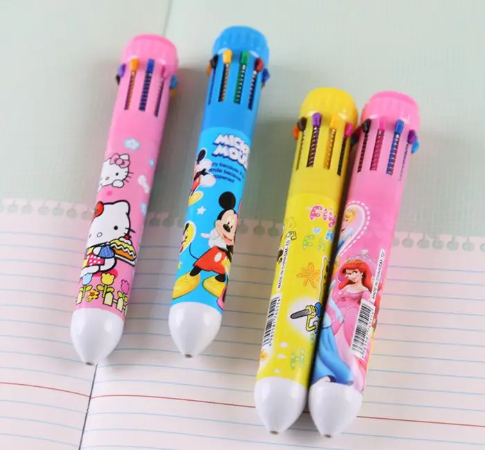 4pcs-per-lot-Cute-kawaii-lovely-cartoon-10-colour-Ballpoint-Pen-with-Multi-Color-Pen-Student (2)
