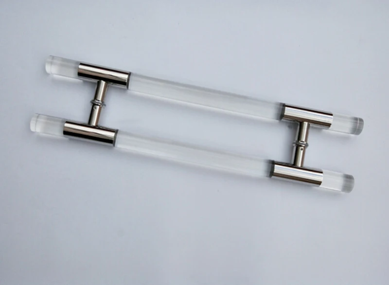 Entrance Door Handle Clear Acrylic Plexiglass Pull Handles 38*600mm For