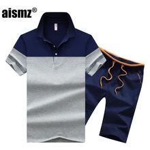 Aismz спортивный костюм для мужчин брендовый комплект поло летняя мужская одежда костюмы толстовка мужские Moletom Masculino костюмы 2 шт. Наборы Лето