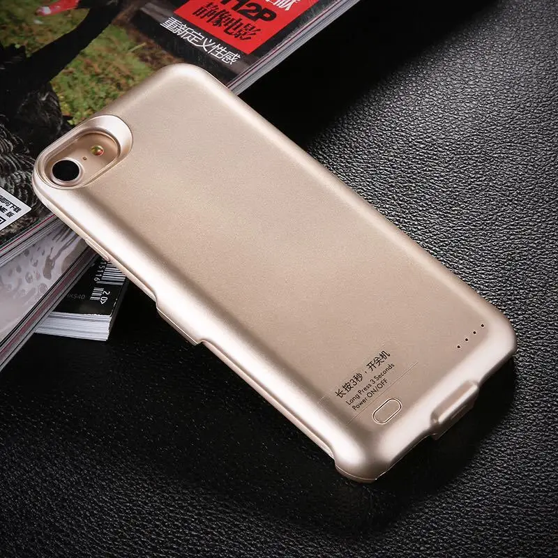 4,7 дюймовый аккумулятор зарядное устройство чехол для Iphone 7 беспроводной зарядки обратно клип батарея для Iphone 6 6s тонкое мобильное зарядное устройство для телефона - Цвет: Золотой