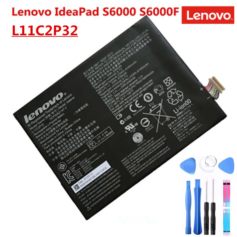 Планшет lenovo L11C2P32 Idea tab S6000-F S600H A7600 аккумулятор 6340 мАч L11C2P32+ Инструменты