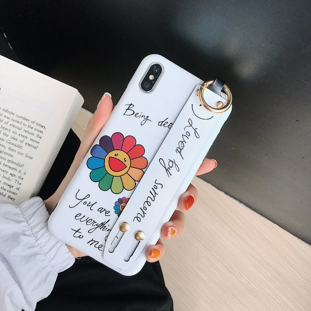 Мураками Такаши солнце цветок милый чехол для телефона ремешок держатель чехол для iPhone 6 6s 7 8 Plus X XS XR XSMax 11 Pro Max