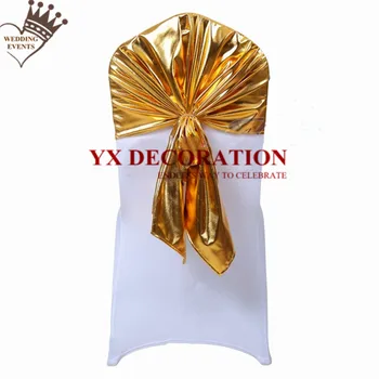 

25 50 100PCS 70x150cm Metalic Chair Cap Bronzing Chair Hood For White Spandex Chair Cover Decoration Wedding Ebent Banquet Deco