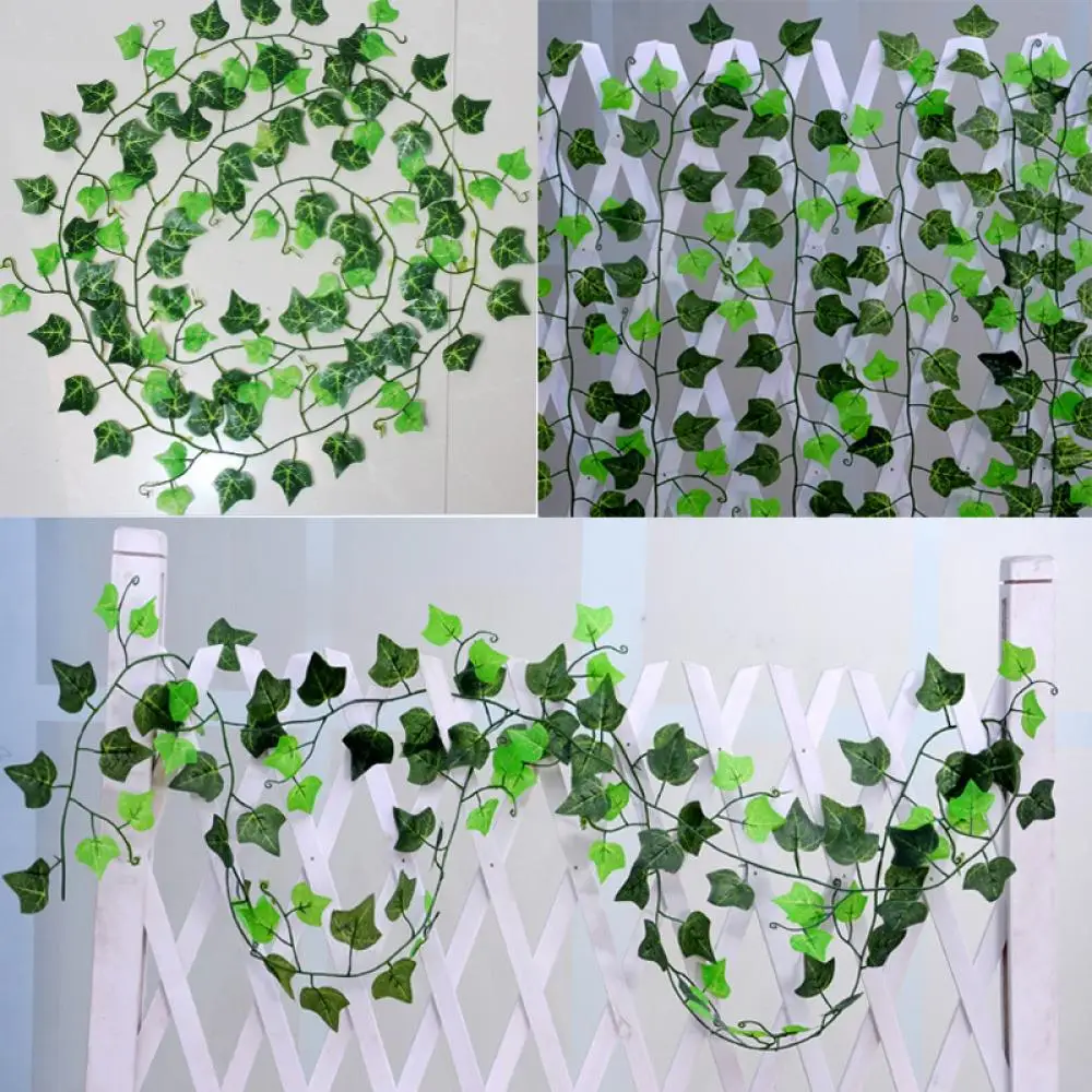 

1Pcs Long Artificial Plants Green Ivy Leaves Artificial Grape Vine Fake Foliage Leaves Home Wedding Decoration 230cm