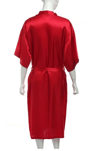 Plus Size S-XXL Rayon Longue Bathrobe Womens Kimono Satin Long Robe Sexy Lingerie Hot Nightgown Sleepwear with Belt