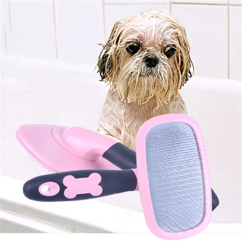 Detangling Comb Pet Dogs Hair Trimmer Grooming Rubber Anti Static Rake