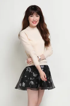 

2019 Women's Knitted Cashmere Wool Sweater Half high collar Solid color Pullover Multicolor Solid Basic Free Shipping