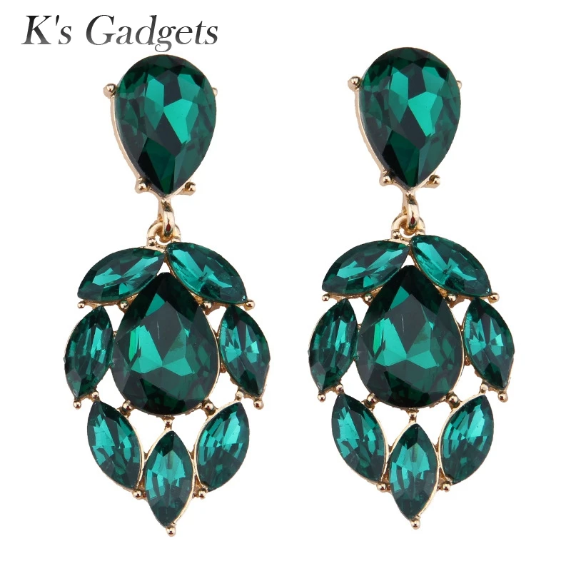 Aliexpress Red Green White Large Crystal Earring Fashion Aliexpress Red Green White Large Crystal Earring Fashion Gold Color Wedding With Stones Cubic Zirconia Women S Drop Earrings Brincos Longos From