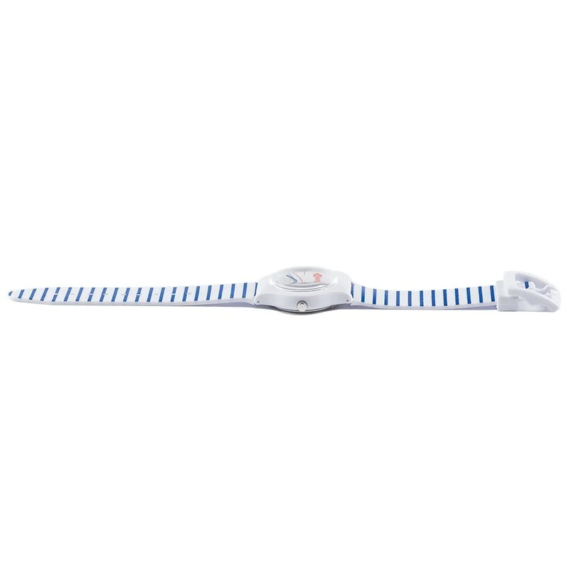 High Quality Blue Striped Strap Dial Kids Children's Boy Girls Silicone Quartz Wristwatch 5