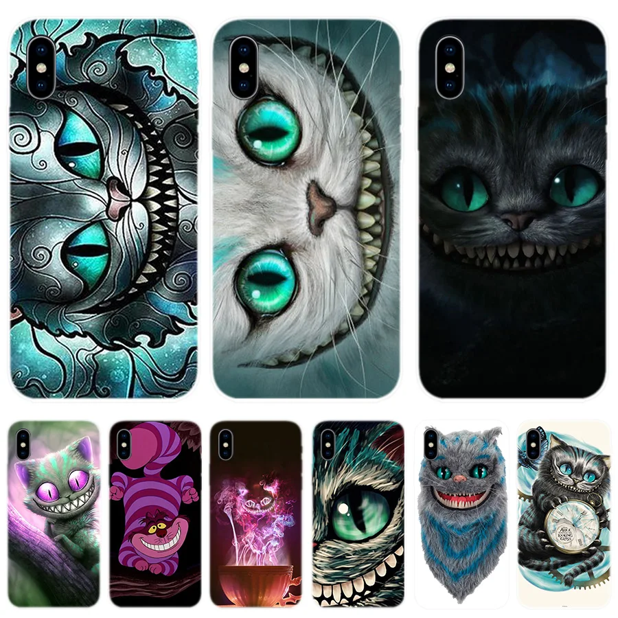 

Cheshire cat Silicone Case For Apple iPhone 6 6S 7 8 Plus X XS MAX XR 5S 5C SE 5 Comic Phone Coque Cover Capa