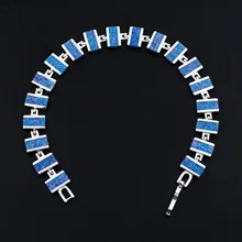 Синий океан квадратной формы огненный опал очарование Браслеты