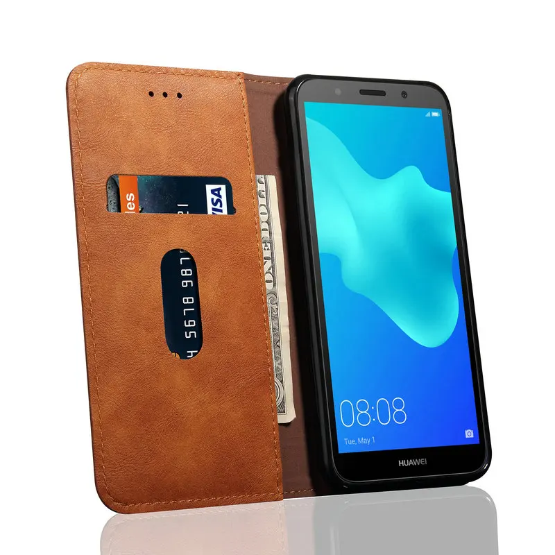5,45 ''Huawei Y5 2018 Flip Cover Funda Huawei Y5 primer caso de cartera de cuero cartera para Huawei Y5 caso Y5Prime DRA-L21 DRA-LX2 L22