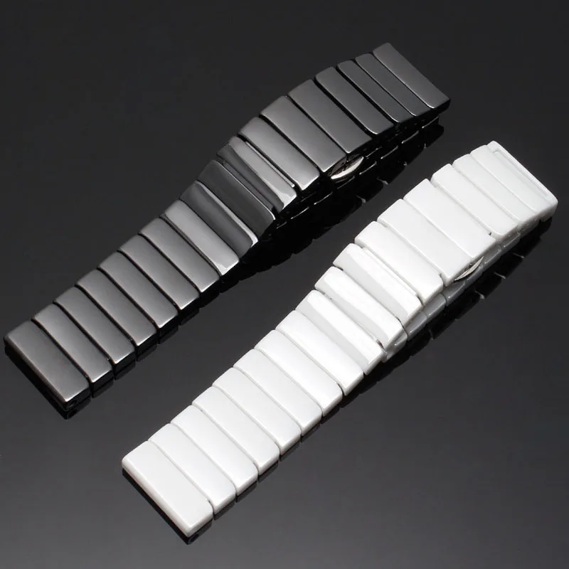 

Ceramic watch strap 16mm bracelet watchband 16mm 18mm 20mm 22mm 24mm wristwatches band 18mm white black watch belt not fade