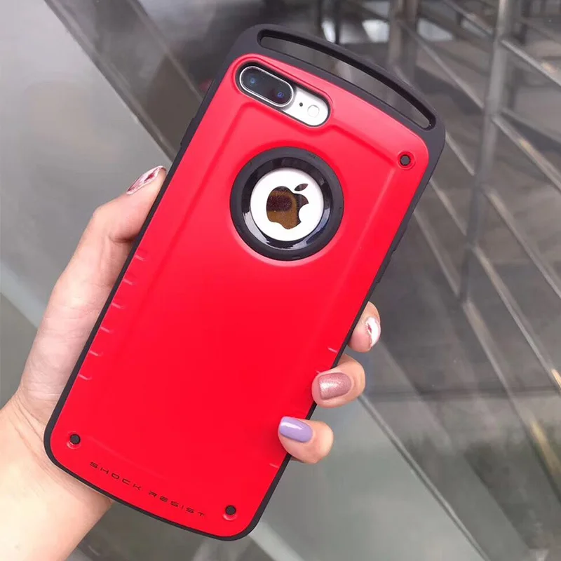 LUPHIE Гибридный ударопрочный чехол для iPhone 11 Pro MAX сверхмощный защитный чехол для iPhone 11 X XS Max XR 8 7 Plus жесткий силиконовый чехол - Цвет: Red