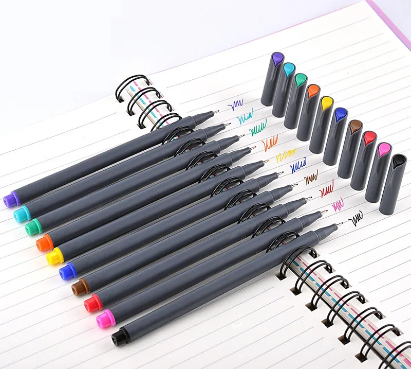 10 Цвета 0,38 мм набор маркеров для живописи фломастер для скетчей для рисования манга дизайн контур ручка для черчения ход ручка школьные принадлежности