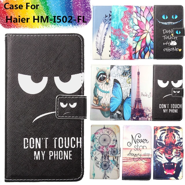Special Price Fashion 11 Colors Cartoon Painting PU Leather Magnetic clasp Wallet Cover For Haier HM-I502-FL Case
