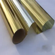 Офисная солнечная зеркальная оконная пленка односторонняя перспективная Золотая Серебряная светоотражающая пленка для строительства декоративная пленка 40*500 см