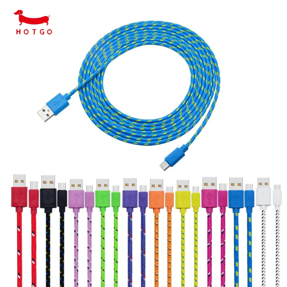 Дело hotgo Micro USB кабель для передачи данных быстрой зарядки Плетеный Нейлоновый V8