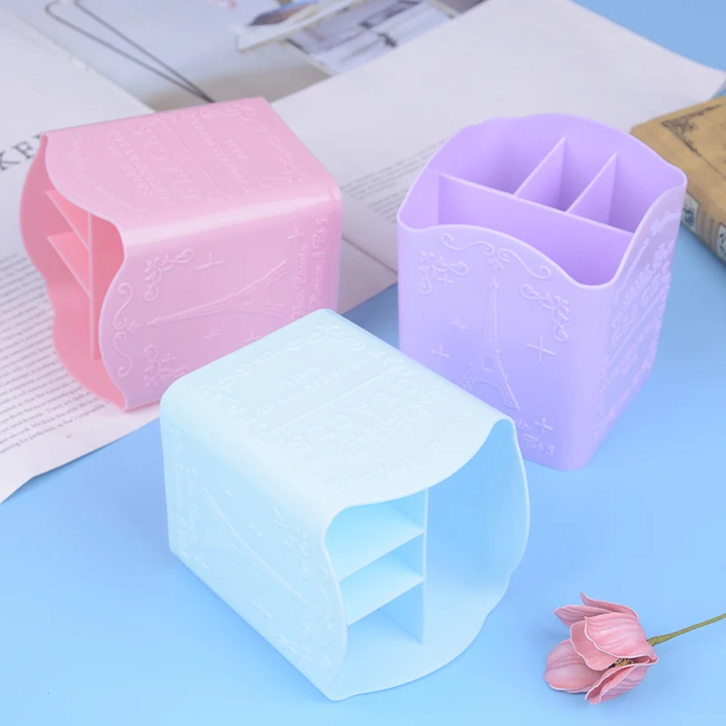 

4 Cells Nail Tools Storage Box Organizer Makeup Brushes Display Shelf holder Dotting Pen Nail Art Brush Nail Polish Container