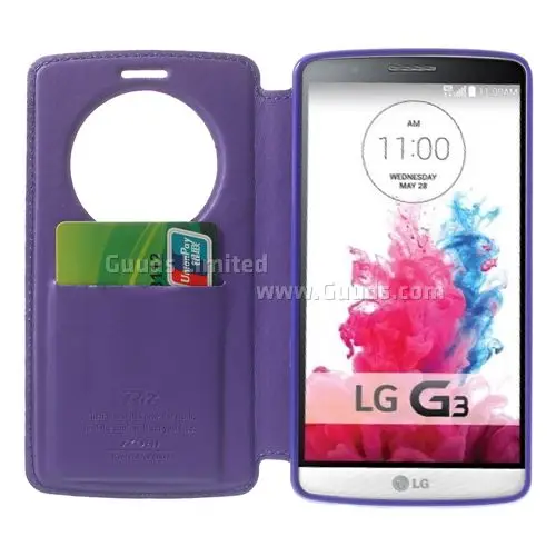 Roar Korea Noble Quick Circle Leather Flip Cover for LG G3 D850 D855 LS990 - Purple
