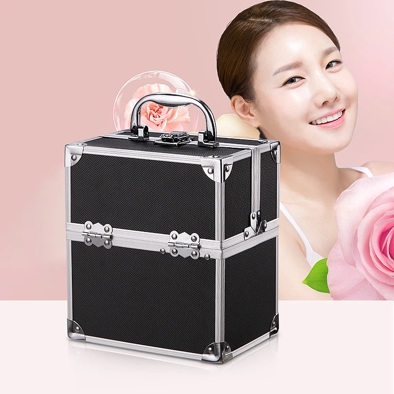 

portable waterproof Aluminum Private make up cosmatic Lock Case Hard Storage Carry Case Hand Safe Box