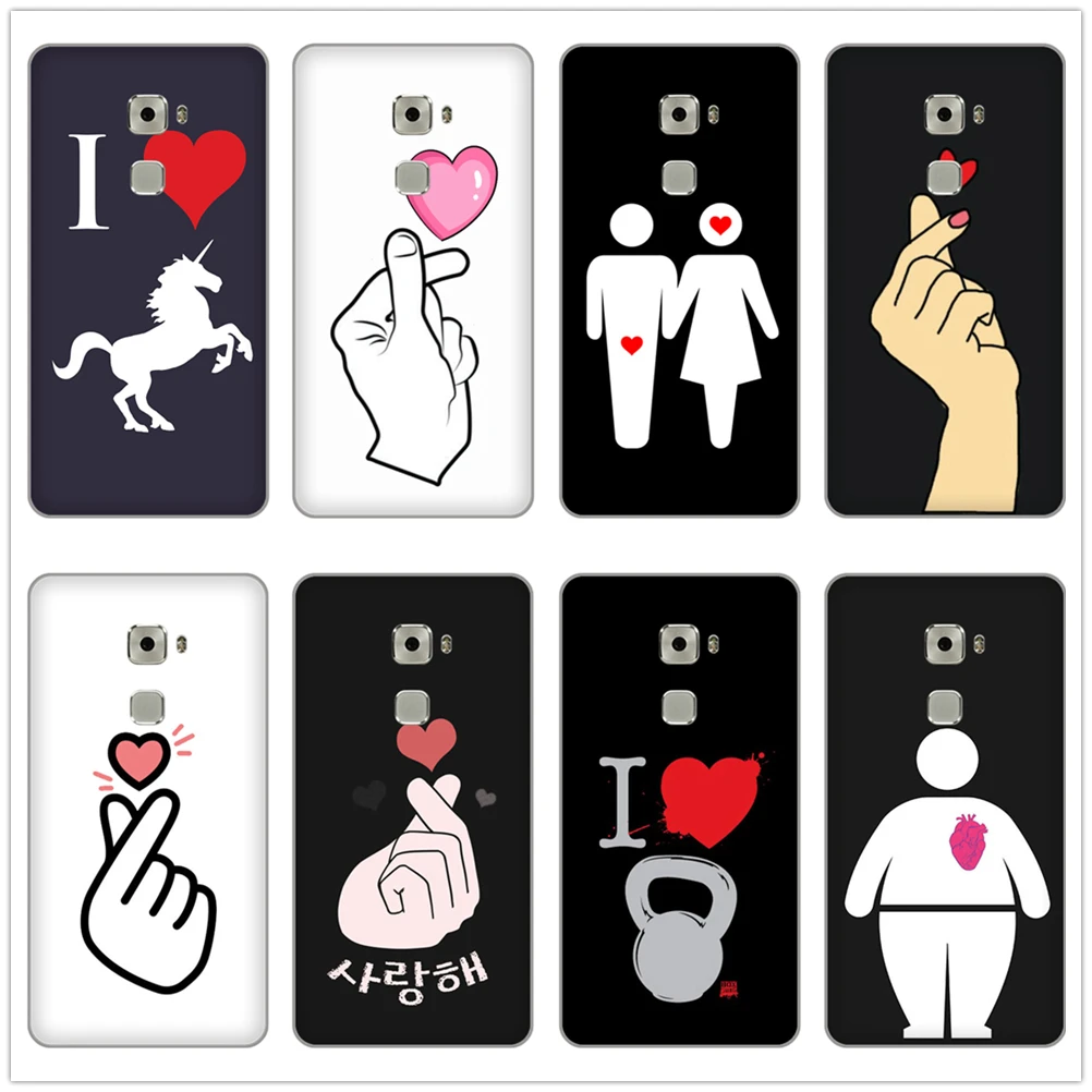 love heart fingers Horse Soft TPU phone Case Cover for Huawei G8 Honor 5C 6A 6C 6X 7 7A 7X 8 8X 9 LITE V8 shell |