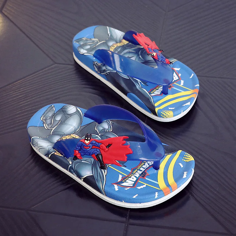Летние пляжные тапочки с Бэтменом для мальчиков; нескользящие шлепанцы; 2 цвета; XQ01
