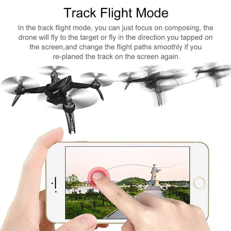 

5W B5W Wifi FPV 1080P Camera Brushless Motor Waypoints Hold Height One Button Follow RC Drone YJS Dropship