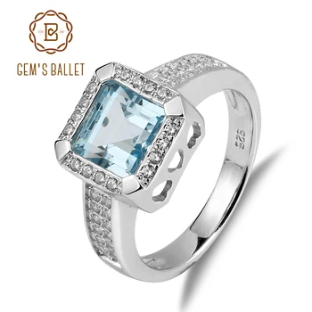 

Gem's Ballet 3.31Ct Natural Sky Blue Topaz Gemstone Engagement Rings Solid 925 Sterling Silver Fine Jewelry For Women