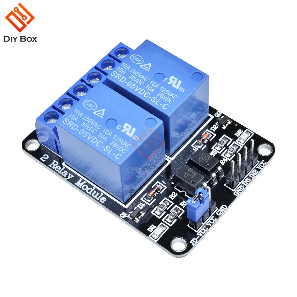 10 шт./лот 5 в 2 канальный релейный модуль для Arduino оптопара низкоуровневый