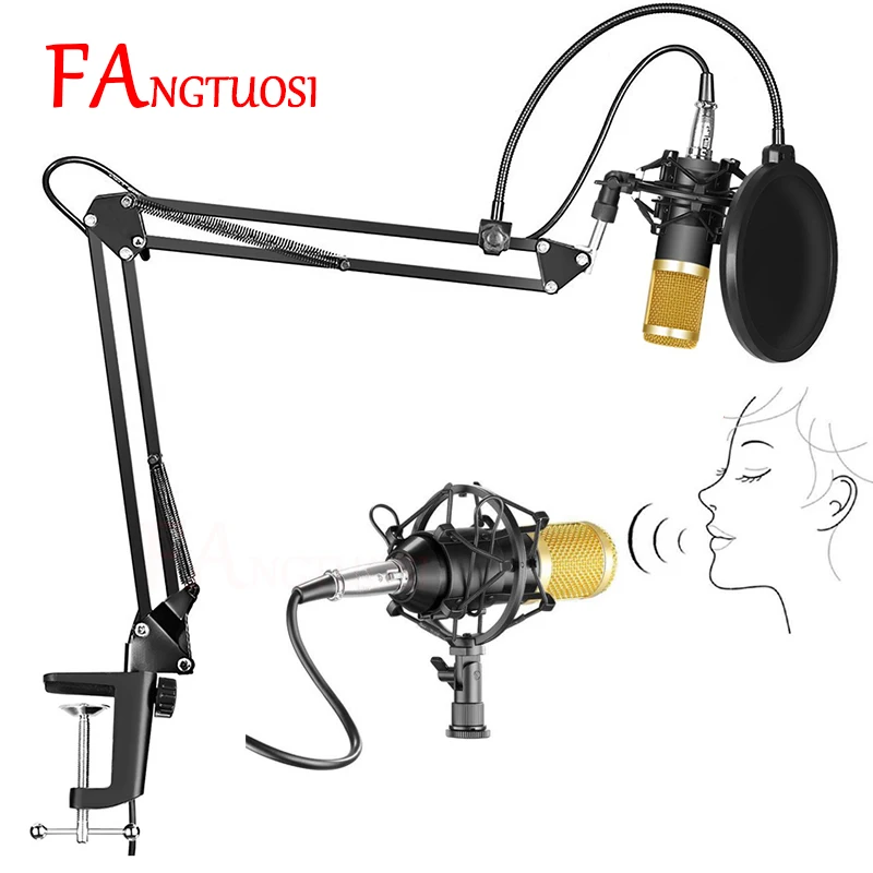 Price FANGTUOSI Professional bm 800 Studio Microphone bm800 Condenser Microphone Kits Bundle Karaoke Microphone Mic Stand For computer