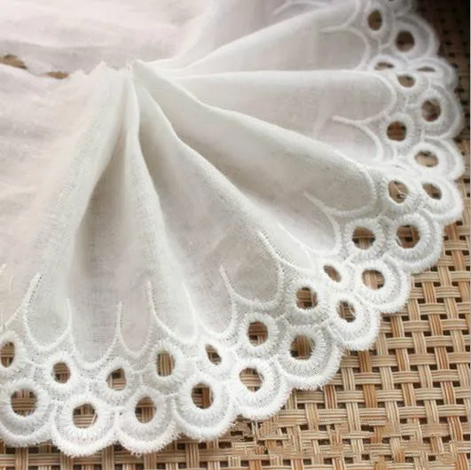 

5Y-10Yard/Lot Cotton Cloth Lace Trim Hollow Embroidered Lace Width 8CM Clothing Dress Diy Sewing Accessories