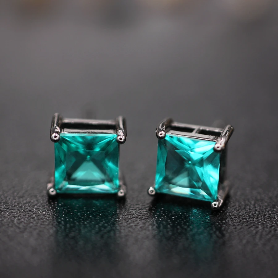 Square earring pendant necklace jewelry set4