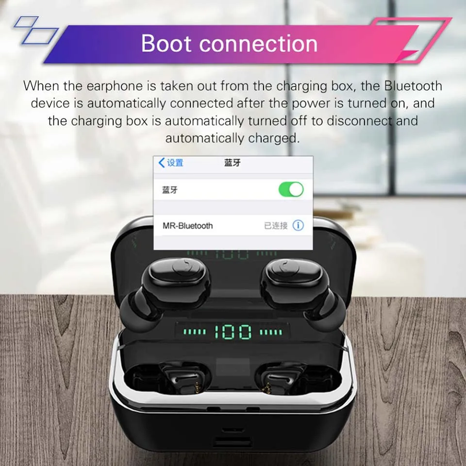 G6sTWS с 3500 мАч зарядным устройством Bluetooth 5,0 светодиодный дисплей гарнитура Беспроводные спортивные басы с микрофоном для мобильных телефонов