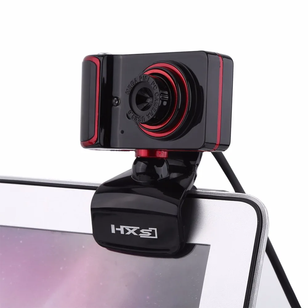 HXSJ S10 16M Pixel HD Webcam Clip on 3 LED Rotatable Web Camera For PC