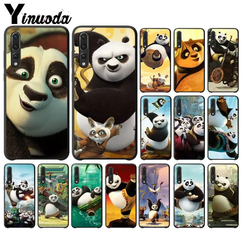 Yinuoda kungfu панда черный ТПУ Мягкий силиконовый чехол для телефона Haiwei P10 plus Honor 9 10 View