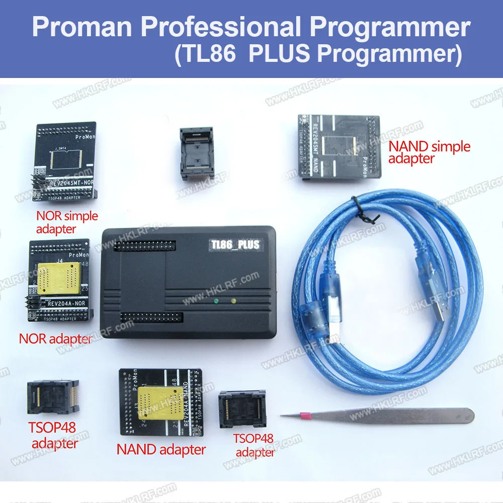 

Free shipping NAND ProMan Professional nand flash programmer/NAND NOR TSOP48 FLASH programmer TL86 PLUS programmer