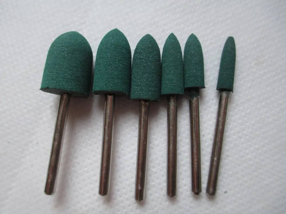 10x Cone Tapered Rubber Polishing Head Abrasive Grinding Burr Bits