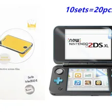 10 компл. Ясно царапинам верх+ низ ЖК-дисплей Экран протектор для новых 2DS XL LL Защитная Плёнки гвардии для новых 2 dsxl/LL консоли