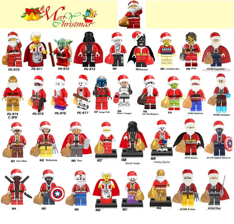

Single Sale Model Iron Man Assemble Merry Christmas Series Thor Bricks Captain America Building Blocks For Children Toys Gift