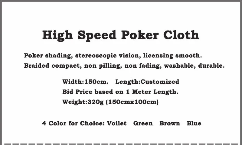 1Metre Suited Speed Poker Cloth 1.5M Width Casino Layout