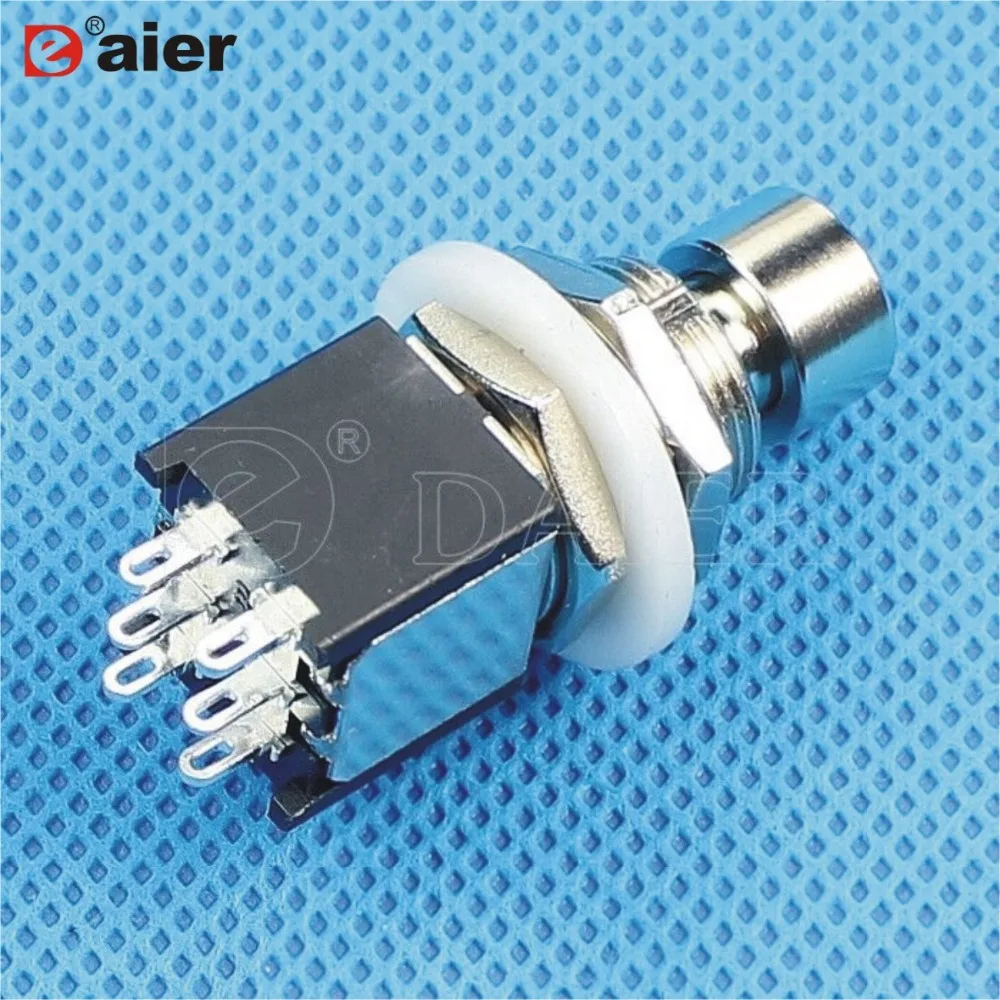 

25PCS PBS-24-202S alternate latching DPDT push button switch
