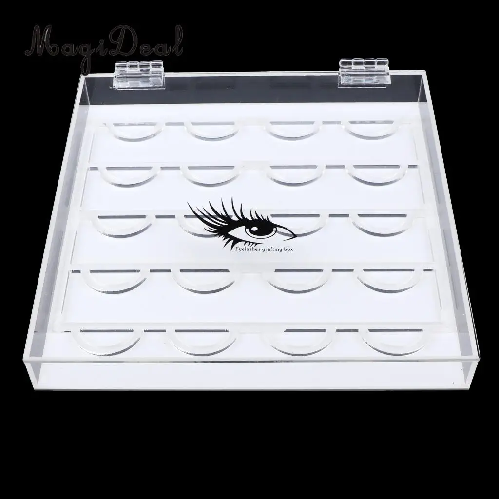 Empty Clear Acrylic 10 Pairs False Eyelash Storage Case Box Strip Fake Lashes Organizer Display Stand Makeup Salon Tool